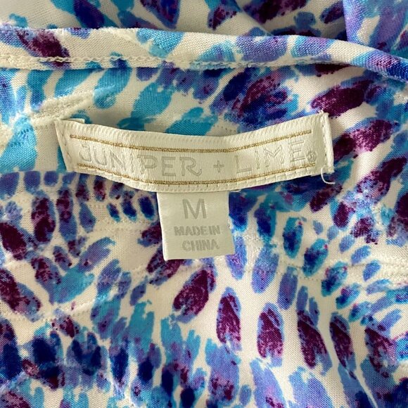 Juniper + Lime 3/4 Sleeve Jacquard Colorful Print Women's Medium NEW - Picture 6 of 8